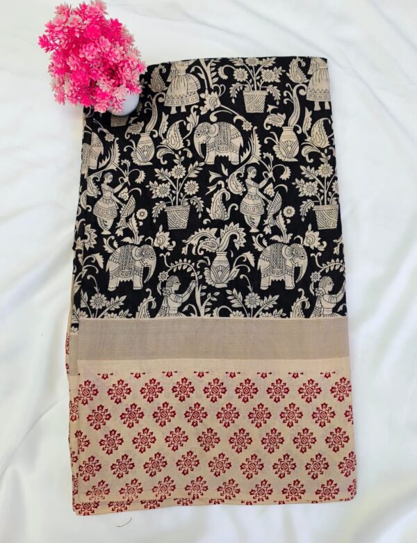 Handcrafted Kalamkari Saree